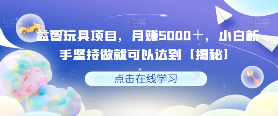 益智玩具项目，月赚5000＋，小白新手坚持做就可以达到【揭秘】-千寻创业网