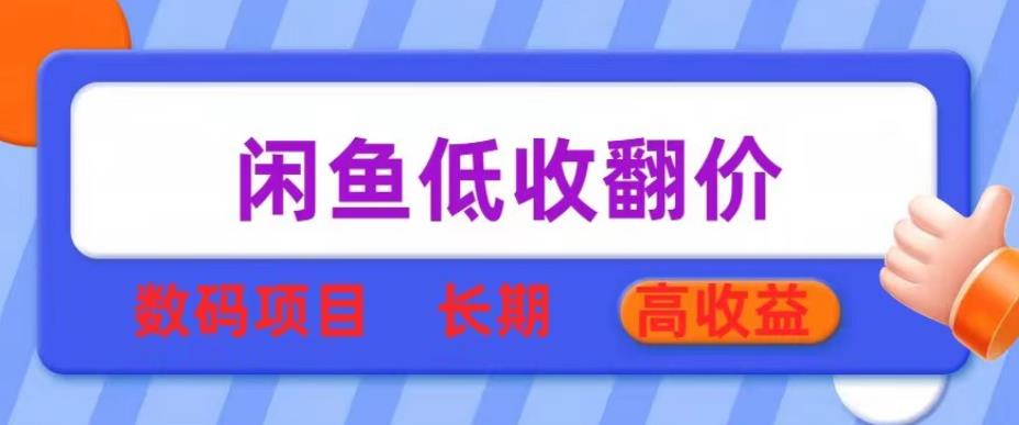 闲鱼低收翻价数码暴利项目，长期高收益【揭秘】-千寻创业网