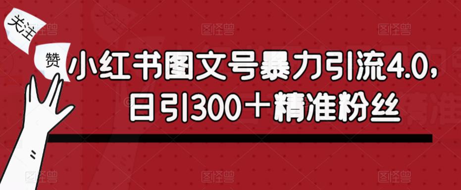 小红书图文号暴力引流4.0，日引300＋精准粉丝【揭秘】-千寻创业网