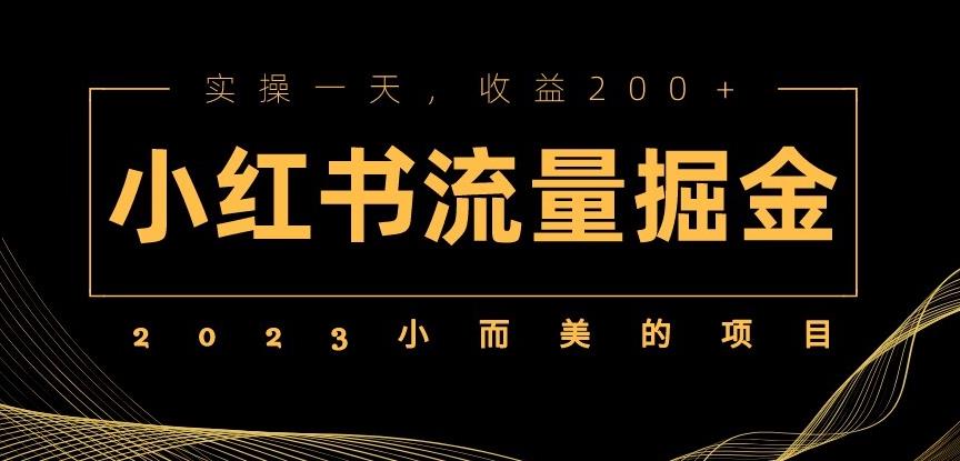 2023小而美的项目，小红书流量掘金，实操一天，收益200+【揭秘】-千寻创业网