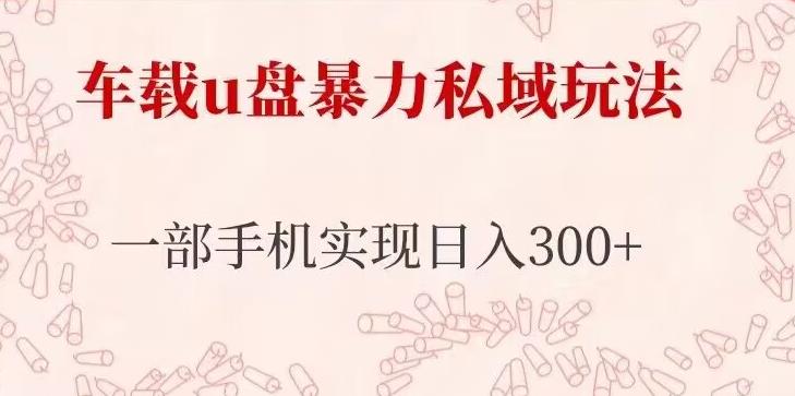 车载u盘暴力私域玩法，长期项目，仅需一部手机实现日入300+-千寻创业网