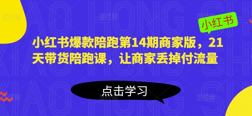 小红书爆款陪跑第14期商家版，21天带货陪跑课，让商家丢掉付流量-千寻创业网