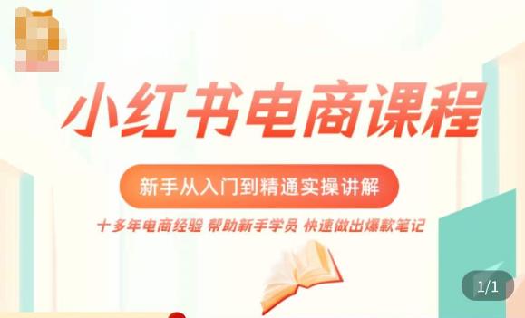 小红书电商新手入门到精通实操课，从入门到精通做爆款笔记，开店运营-千寻创业网