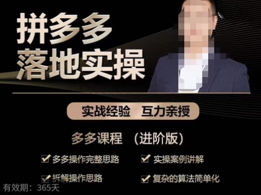 拼多多实战篇·落地实操：多多操作完整思路+实操案例讲解+拆解操作思路+复杂的算法简单化-千寻创业网