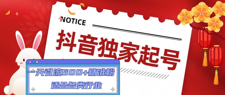 抖音独家起号，一天引流500+精准粉，适合各类行业（9节视频课）-千寻创业网