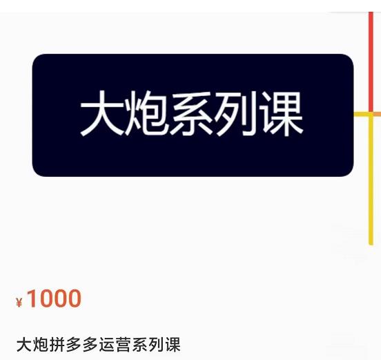 大炮拼多多运营系列课，各类​玩法合集，拼多多运营玩法实操-千寻创业网