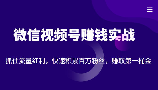 微信视频号赚钱实战：抓住流量红利，快速积累百万粉丝，赚取你的第一桶金-千寻创业网