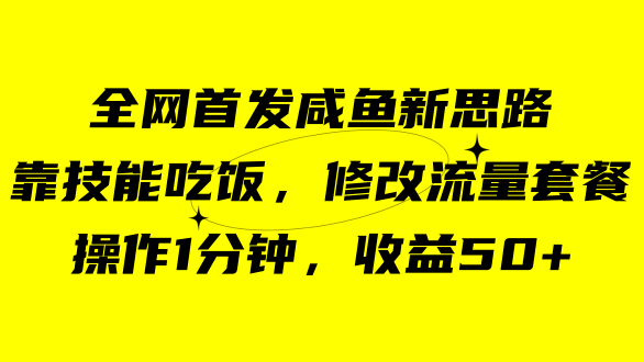 咸鱼冷门新玩法，靠“技能吃饭”，修改流量套餐，操作1分钟，收益50+-千寻创业网