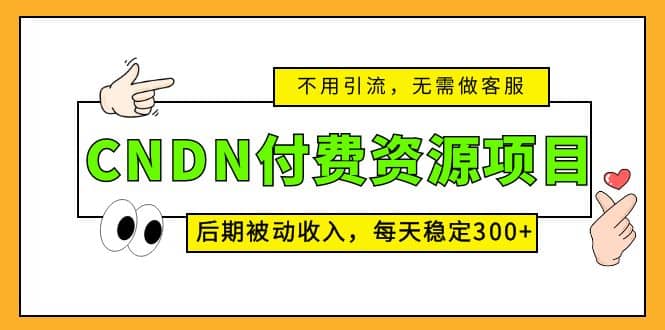 CNDN付费资源项目，不用引流，无需做客服，后期被动收入-千寻创业网