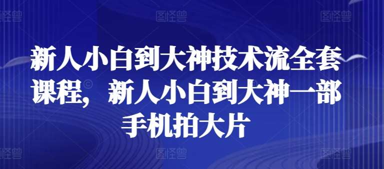 新人小白到大神技术流全套课程，新人小白到大神一部手机拍大片-千寻创业网