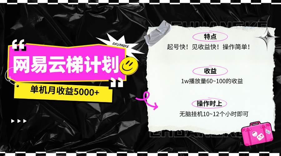 （10063期）最新网易云梯计划网页版，单机月收益5000+！可放大操作-千寻创业网