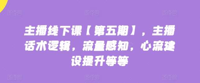 主播线下课【第五期】，主播话术逻辑，流量感知，心流建设提升等等-千寻创业网