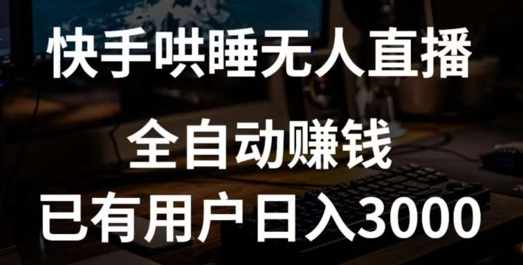 快手哄睡无人直播+独家挂载技术，已有用户日入3000+【赚钱流程+直播素材】【揭秘】-千寻创业网