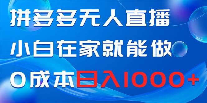 （8450期）拼多多无人直播，小白在家就能做，0成本日入1000+-千寻创业网