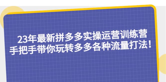 23年最新拼多多实操运营训练营：手把手带你玩转多多各种流量打法！-千寻创业网