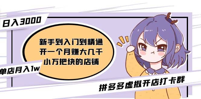 拼多多虚拟开店打卡群：新手到入门到精通-千寻创业网
