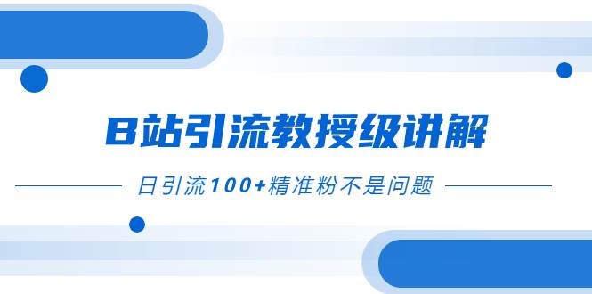（7997期）B站引流教授级讲解，细节满满，日引流100+精准粉不是问题-千寻创业网