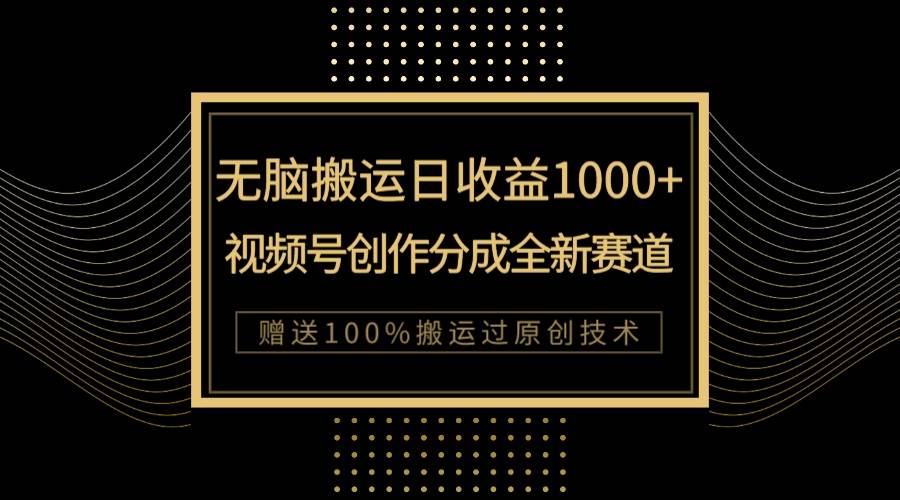 （7736期）单日收益1000+，新类目新赛道，视频号创作分成无脑搬运100%上热门-千寻创业网