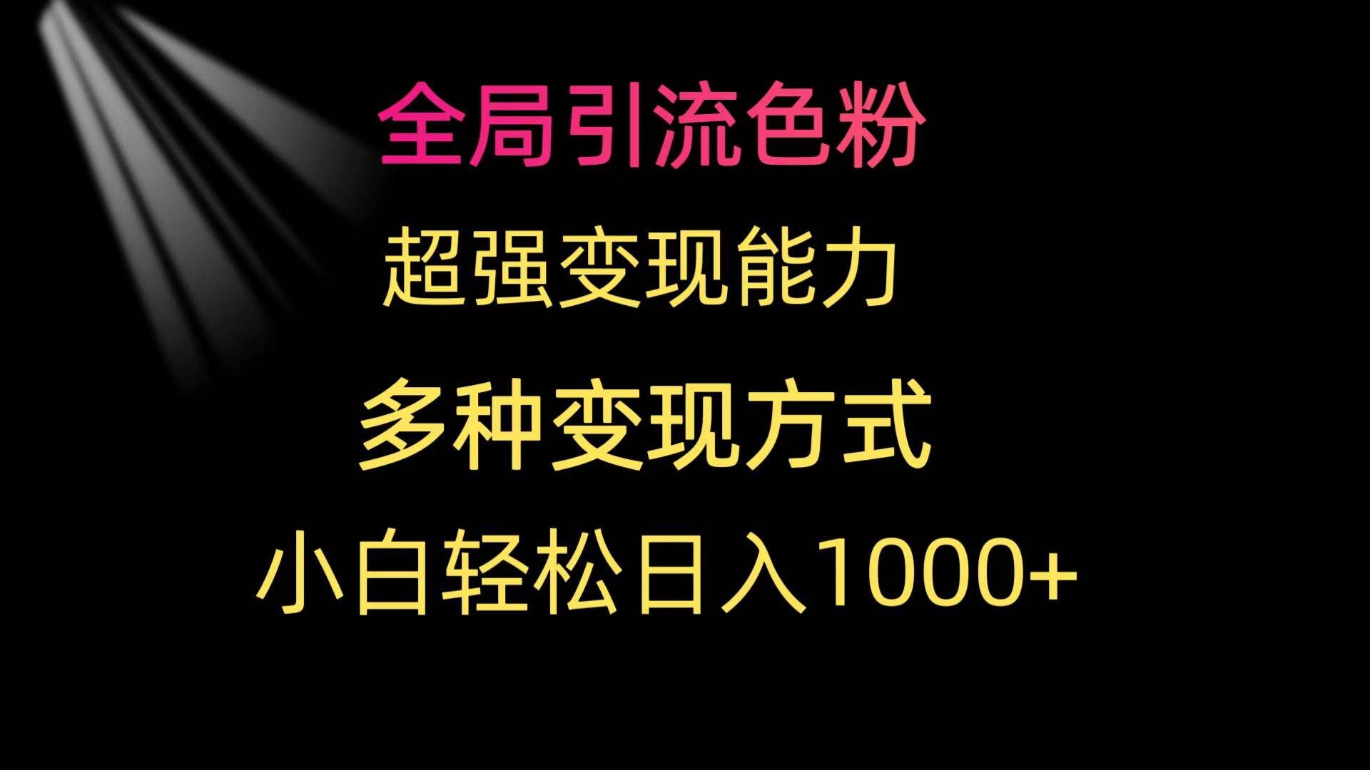 （9680期）全局引流色粉 超强变现能力 多种变现方式 小白轻松日入1000+-千寻创业网