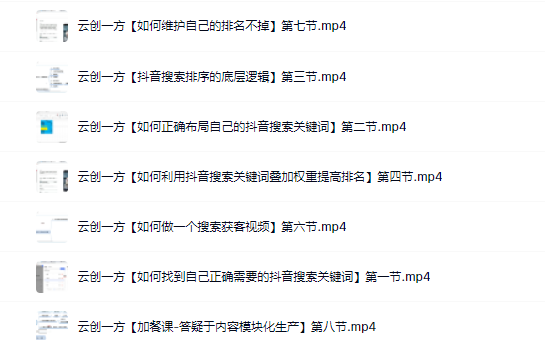 云创一方2022抖音SEO系列课程，教你如何快速上抖音搜索排名第一-千寻创业网
