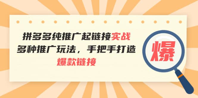 拼多多纯推广起链接实战：多种推广玩法，手把手打造爆款链接-千寻创业网