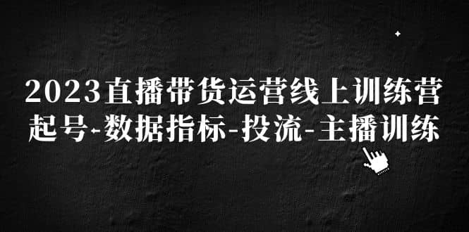 2023直播带货运营线上训练营，起号-数据指标-投流-主播训练-千寻创业网