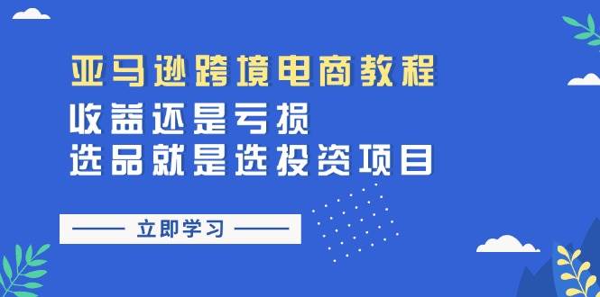 （11432期）亚马逊跨境电商教程：收益还是亏损！选品就是选投资项目-千寻创业网
