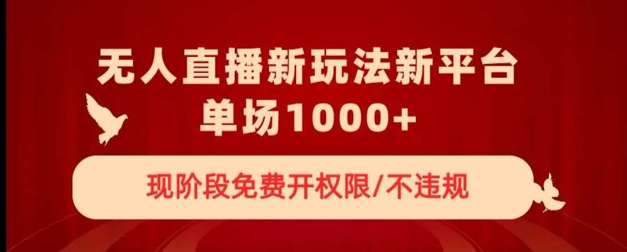 无人直播新平台新玩法，现阶段免费开授权，不违规，单场收入1000+【揭秘】-千寻创业网