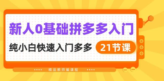 （10299期）新人0基础拼多多入门，​纯小白快速入门多多（21节课）-千寻创业网