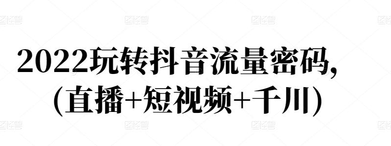 2022玩转抖音流量密码，(直播+短视频+千川)-千寻创业网