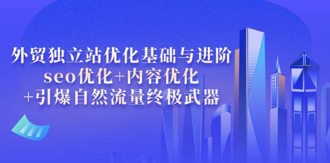 外贸独立站优化基础与进阶，seo优化+内容优化+引爆自然流量终极武器-千寻创业网