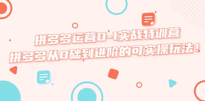 拼多多运营0-1实战特训营，拼多多从0础到进阶的可实操玩法-千寻创业网