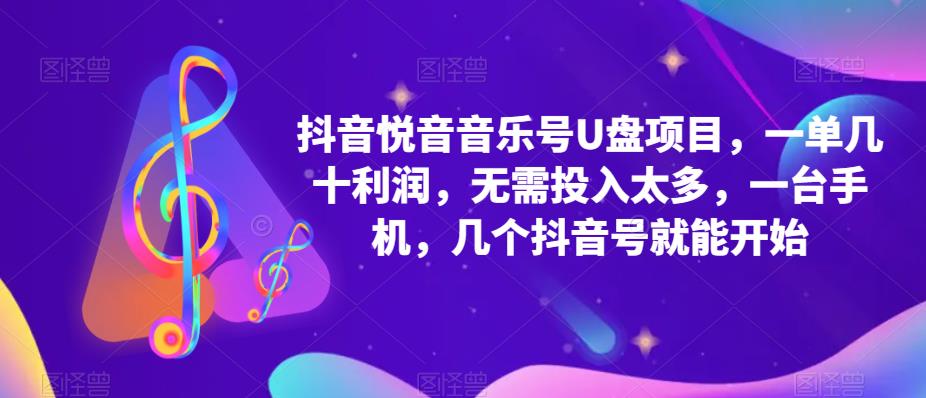 抖音音乐号U盘项目 一单几十利润 无需投入太多 一台手机 几个抖音号就开始-千寻创业网