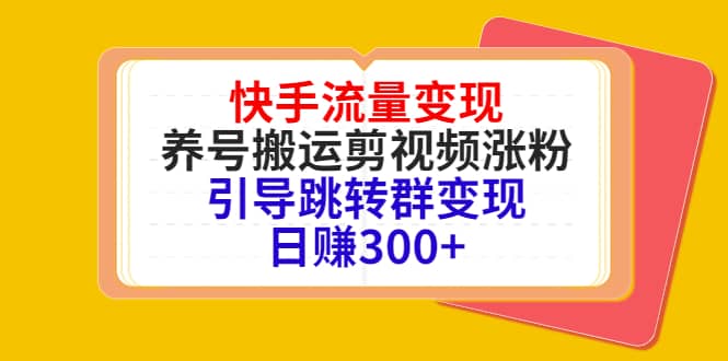 快手流量变现，养号搬运剪视频涨粉，引导跳转群变现日赚300+-千寻创业网