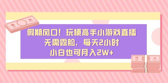 （8769期）假期风口！玩梗高手小游戏直播，无需露脸，每天2小时，小白也可月入2W+-千寻创业网