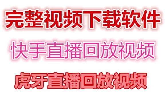 快手直播回放视频/虎牙直播回放视频完整下载(电脑软件+视频教程)-千寻创业网