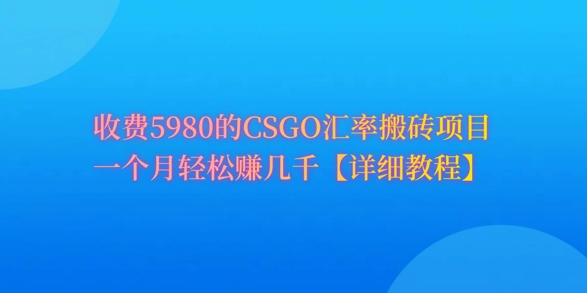 （9776期）CSGO装备搬砖，月综合收益率高达60%，你也可以！-千寻创业网
