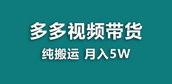 （8491期）【蓝海项目】拼多多视频带货 纯搬运一个月搞了5w佣金，小白也能操作 送工具-千寻创业网