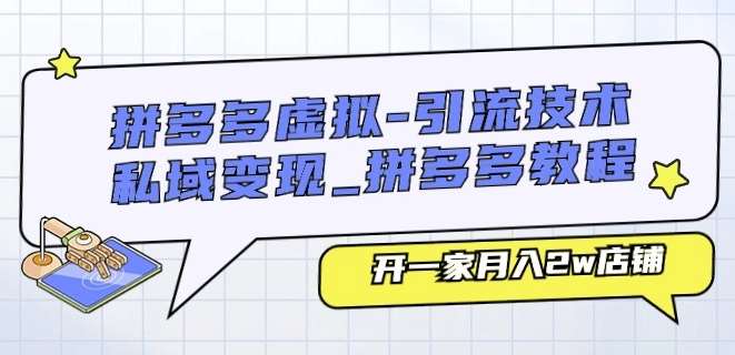 拼多多虚拟-引流技术与私域变现_拼多多教程：开一家月入2w店铺-千寻创业网