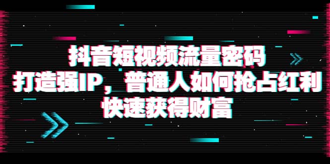 抖音短视频流量密码：打造强IP，普通人如何抢占红利，快速获得财富-千寻创业网