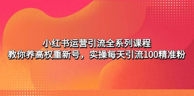 小红书运营引流全系列课程：教你养高权重新号-千寻创业网
