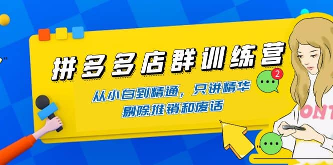 拼多多店群训练营：从小白到精通，只讲精华，剔除推销和废话-千寻创业网