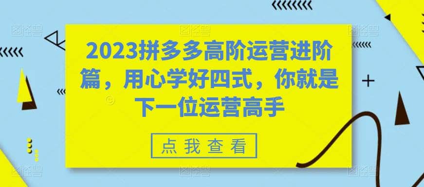 2023拼多多高阶运营进阶篇，用心学好四式，你就是下一位运营高手-千寻创业网
