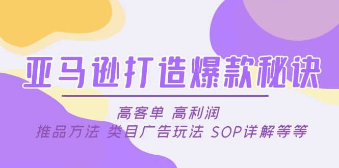 亚马逊打造爆款秘诀：高客单 高利润 推品方法 类目广告玩法 SOP详解等等-千寻创业网