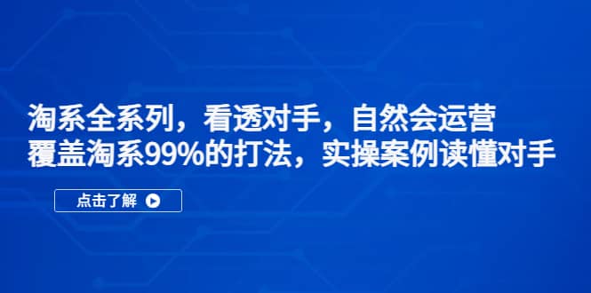 淘系全系列，看透对手，自然会运营，覆盖淘系99%·打法，实操案例读懂对手-千寻创业网