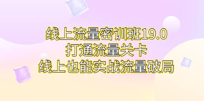 线上流量密训班19.0，打通流量关卡，线上也能实战流量破局-千寻创业网
