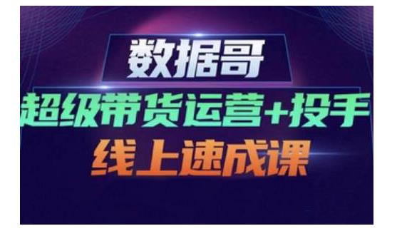 数据哥·超级带货运营+投手线上速成课，快速提升运营和熟悉学会投手技巧-千寻创业网