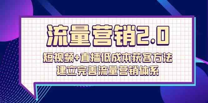 流量营销2.0：短视频+直播低成本获客方法，建立完善流量营销体系（72节）-千寻创业网