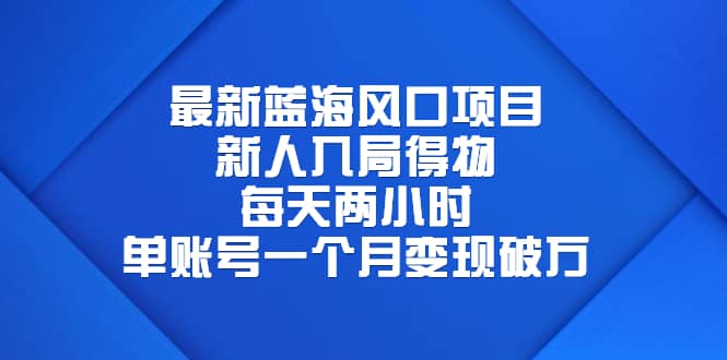 最新蓝海风口项目，新人入局得物，每天两小时，单账号一个月变现破万-千寻创业网