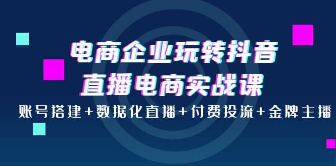 电商企业玩转抖音直播电商实战课：账号搭建+数据化直播+付费投流+金牌主播-千寻创业网